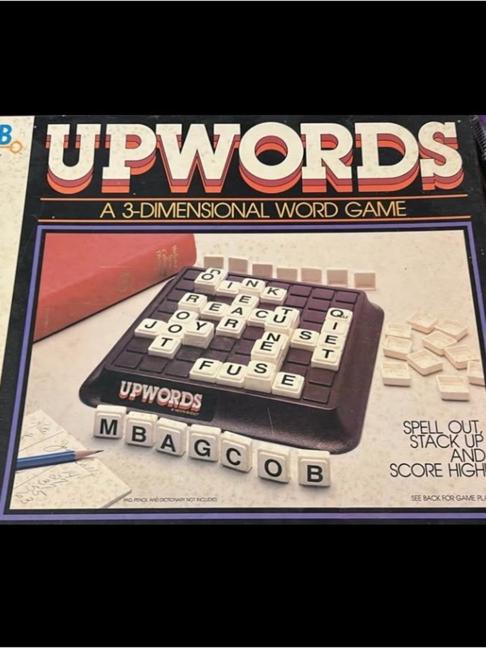 Vintage 1983 Milton Bradley Upwords Game Excellent Complete Condition